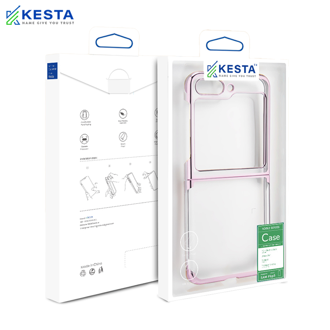 Samsung Z Flip 5 Cover - Noble Light Pink Transparent Case (Drop Protection)